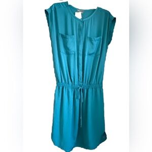 $385 NWT Vince Teal Blue Dress Sz XS   Perfect Dress W Front and Side Pockets